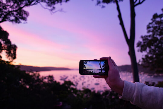 taking photo of sunset
