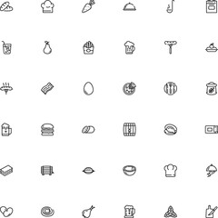 icon vector icon set such as: frankfurter, table, butcher, pizza, shop, cocktail, baguette, clean, ale, noodle, rye, tea, bird, sack, agriculture, consumer, straw, icons, pan, marine, holiday, soup