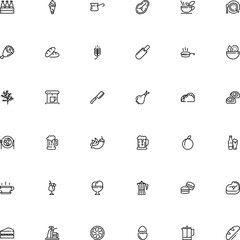 icon vector icon set such as: sliced, juice, cereal, fish, aliment, swirl, package, craft, seed, refreshment, meringue, cone, agriculture, yogurt, flour, tortilla, cap, twig, top, whole, pepper