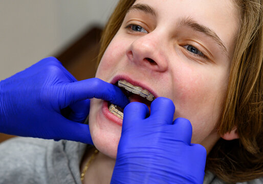 Patient at Orthodontics Office with Retainer