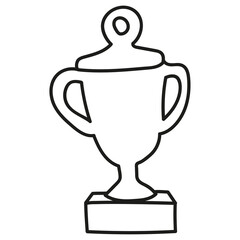 competition winning cup in doodle style 