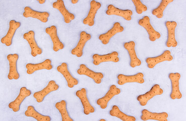 Cookies for dogs. Bone cookies top view