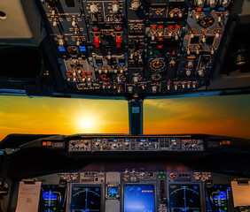 jet cabin with control panel plane