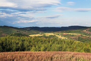 Fototapeta na wymiar Rajnochovice. View of part of Paseky. Hostyn hills. Czechia. Europe.
