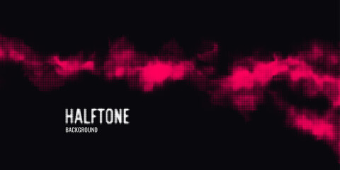 Monochrome printing raster, abstract vector halftone background.