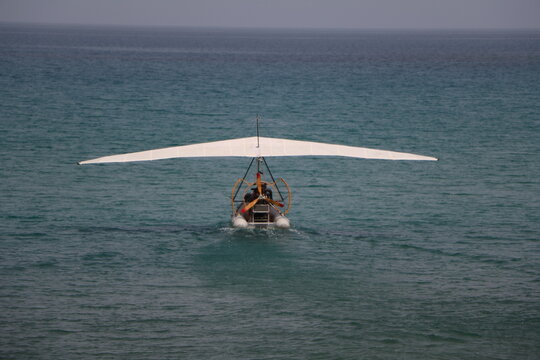 Hang glider on the Mediterranean