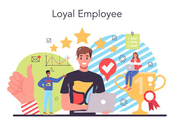 Employee loyalty concept. Corporate culture and relations.