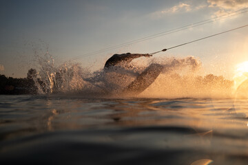Man Surfing On A Wakeboard