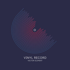 Poster of the Vinyl record. Vector illustration on dark background