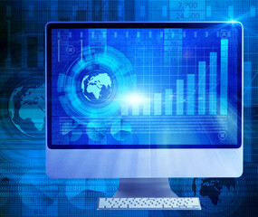 Computer screen in business concept