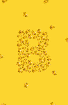 Bees! B letter made from bees