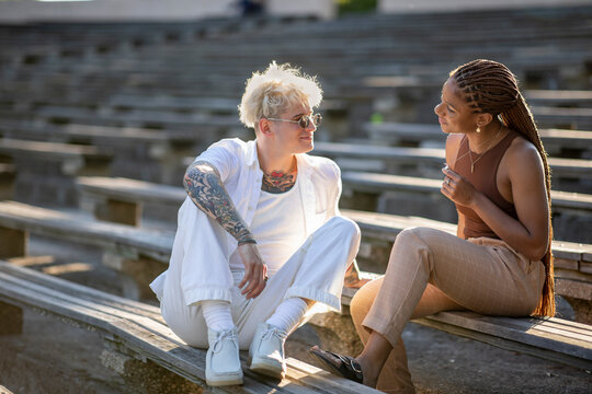 A couple sitting together
