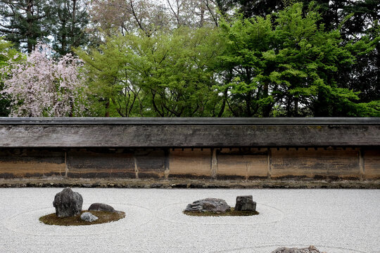 Japanese Rock Garden at Zen temple Ryoan-ji