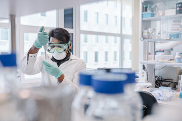 Researcher Working Wearing High Protection
