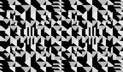 black and white symmetrical patterns.