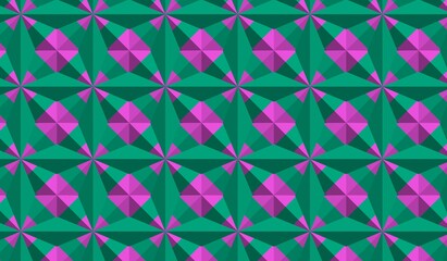 multicolor pattern with symmetric geometric ornament.3d rendering, 3d illustration.