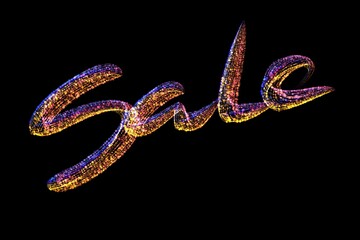 Sale handmade lettering, calligraphy made by colorful confetti, for prints, posters, web