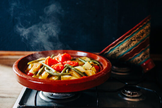 Vegetables cooked in a Tajine