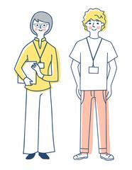 ビジネスパーソン　男女　全身