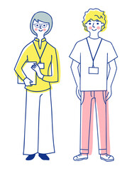 ビジネスパーソン　男女　全身