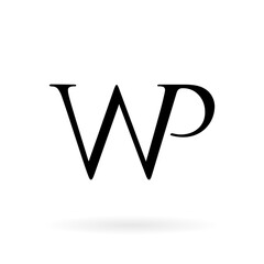 letter w and p logo vector icon