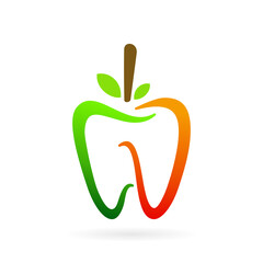 dental fruit logo vector icon