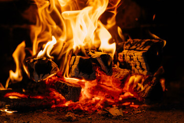 burning wood firewood