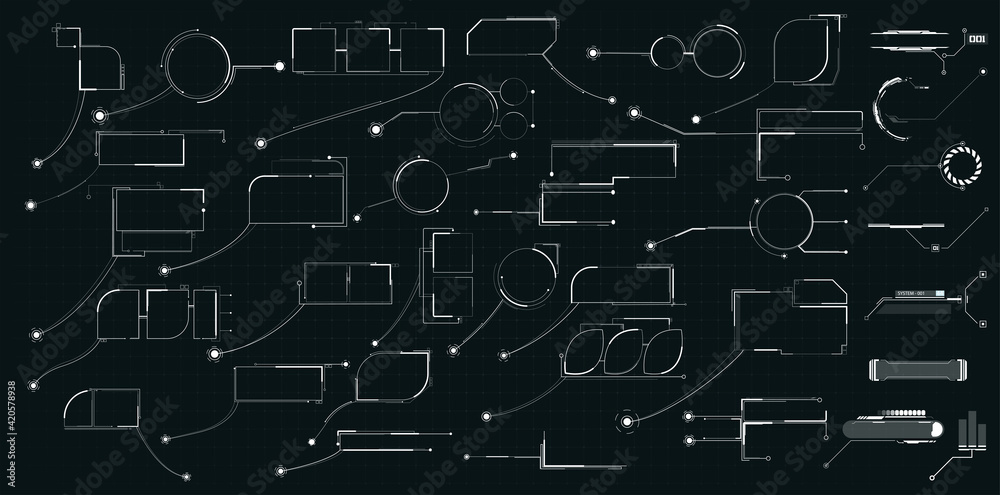 Wall mural futuristic interface hud, ux design. digital data visualization. digital modern communication. callo