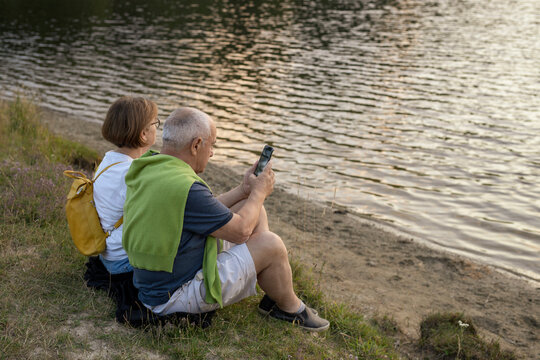 Senior man using his cellphone