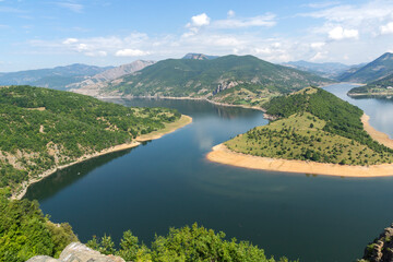 Naklejka na ściany i meble Arda River meander and Kardzhali Reservoir, Bulgaria