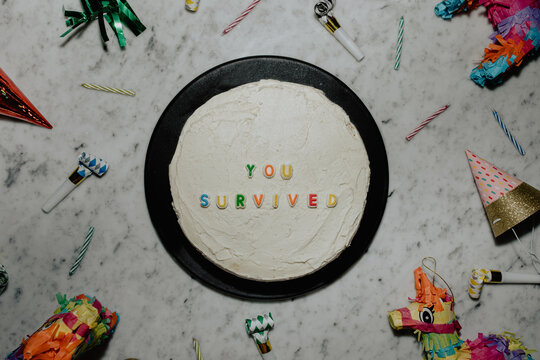 You Survived"" Decorated Cake