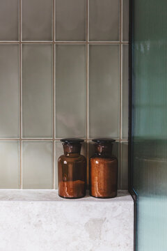 Bath salts in bottles