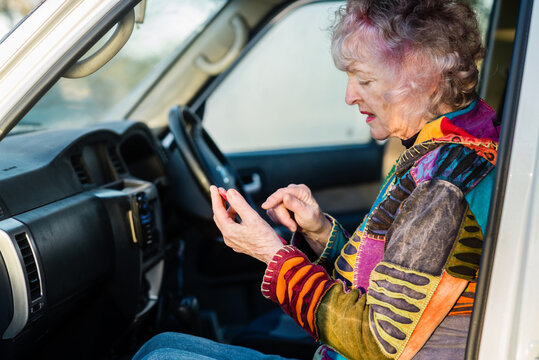 senior woman using mobile phone