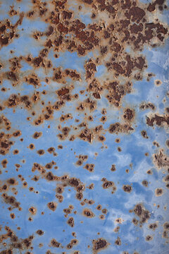 Rusted blue surface