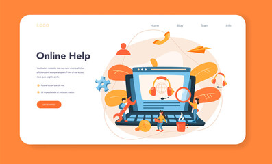 Technical support web banner or landing page. Idea of customer service.