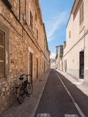 Street in the village of Binisalem  on the balearic island of Mallorca, Spain