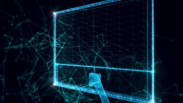 tv hologram Close up 4k. High quality 4k footage