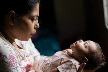 Mother with her newborn baby