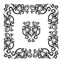 ornamental floral elements for design in vintage stile.