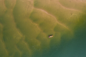 aerial view of shallow water