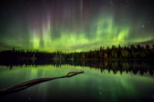 Ness Lake Aurora Reflection