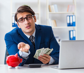 Businessman thinking about his savings during crisis