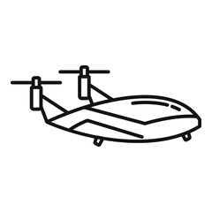 Flying unmanned taxi icon, outline style