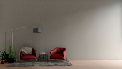 Interior design, minimal house, daylight