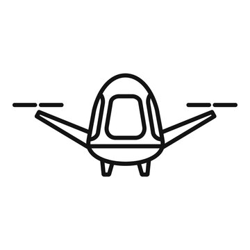 Smart Air Taxi Icon, Outline Style