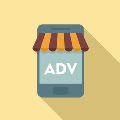 ADV marketing icon, flat style