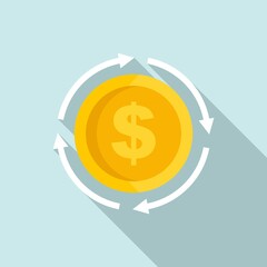 Marketing money circle icon, flat style