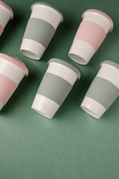 Set of reusable takeaway cups