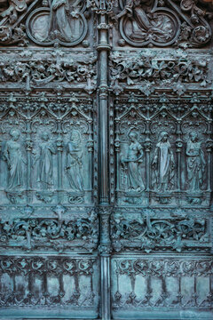 Detail of carved entrance door
