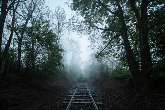 End of Foggy Tracks in Rural PA
